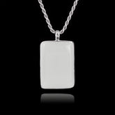 Colgante Conmemorativo con Piedra Cerámica Rectangular, Plata de Ley 925